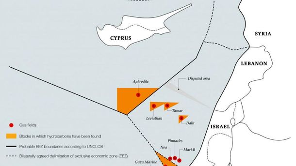 Газовые месторождения вблизи Израиля