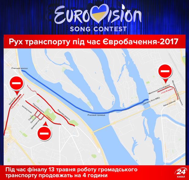 Рух транспорту під час Євробачення-2017
